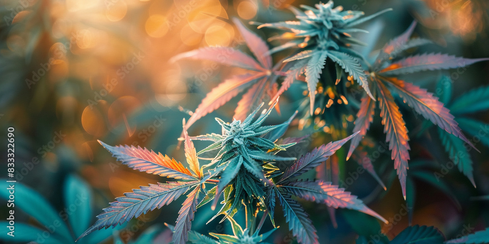 Green cannabis leaves for medicinal or culinary purposes Green cannabis leaves for medicinal or culinary purposes