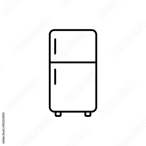 Vector icon of a refrigerator isolated in white color