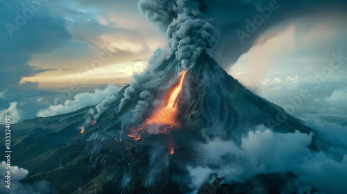天空を焦がす：火山の壮麗な噴火 photo