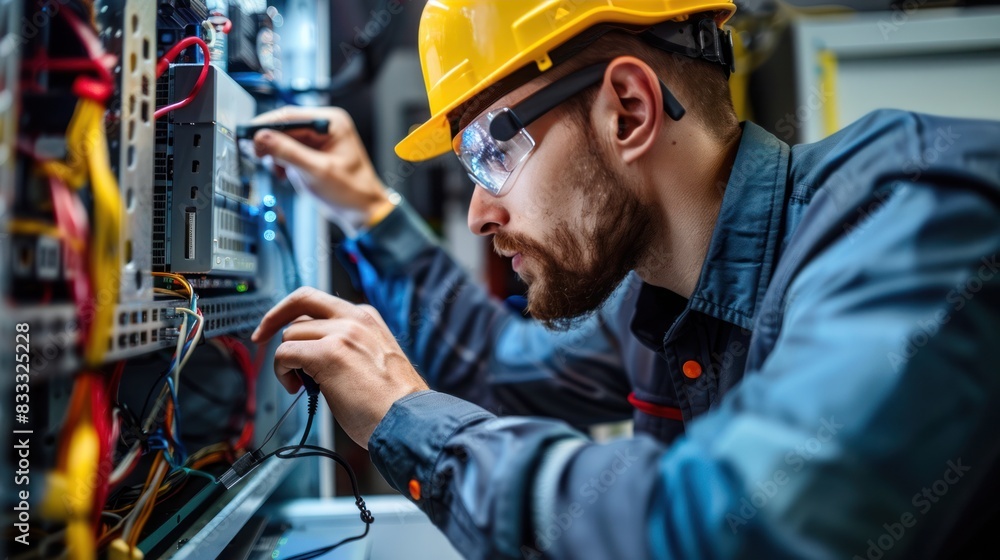 Obraz premium A highly skilled technician running diagnostics on a malfunctioning desktop computer