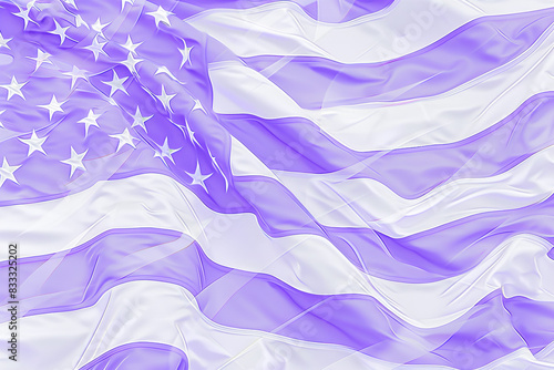 Undulating lavender American flag, perfect for contemporary patriotic displays. photo