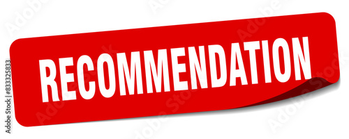 recommendation sticker. recommendation label