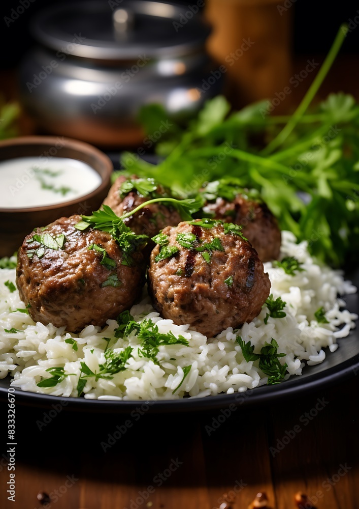 Meatballs and rice with herbs Meatballs and rice with herbs