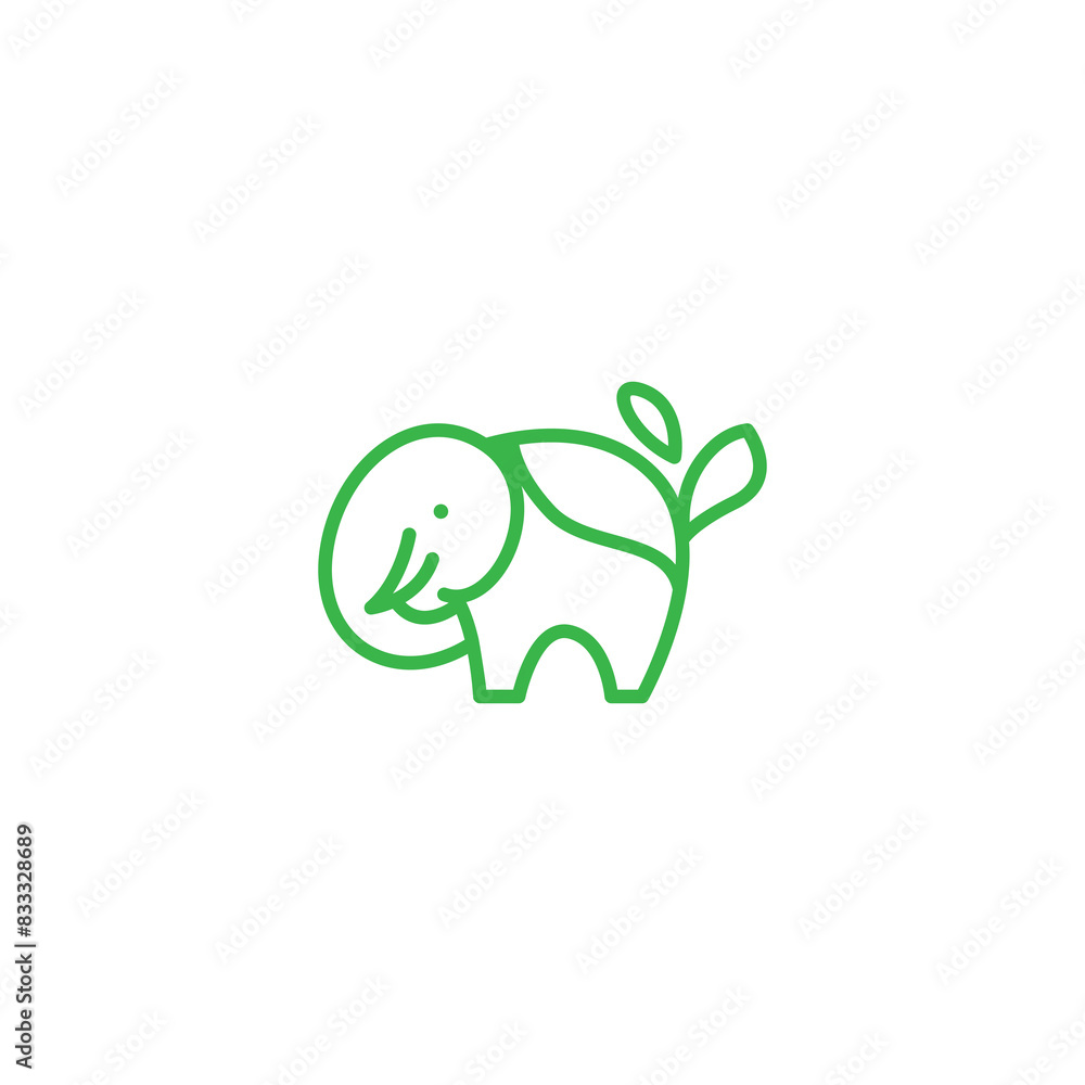 Vector elephant nature logo design vector illustration Vector elephant nature logo design vector illustration