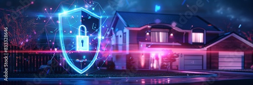 Home protection  Holographic shield lock concept