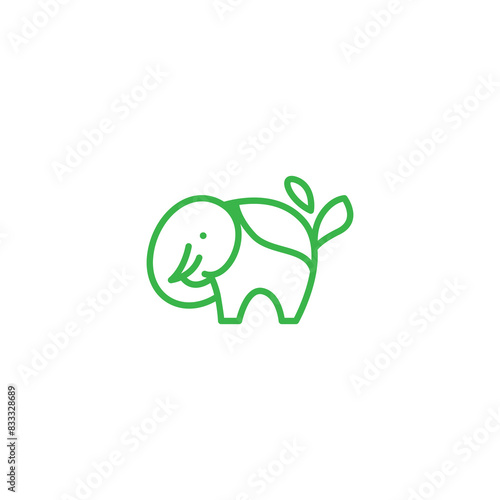 Vector elephant nature logo design vector illustration 