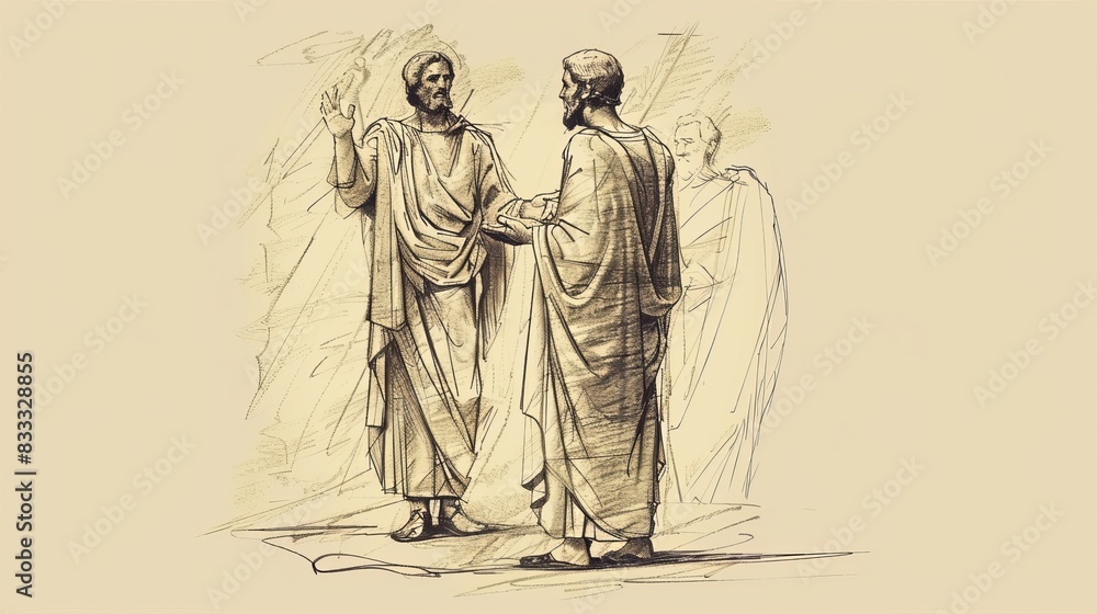 Biblical Illustration of 1 Corinthians 1: Greeting and Thanksgiving, Call for Unity, Wisdom of the Cross on Beige Background with Copyspace Biblical Illustration of 1 Corinthians 1: Greeting and Thanksgiving, Call for Unity, Wisdom of the Cross on Beige Background with Copyspace