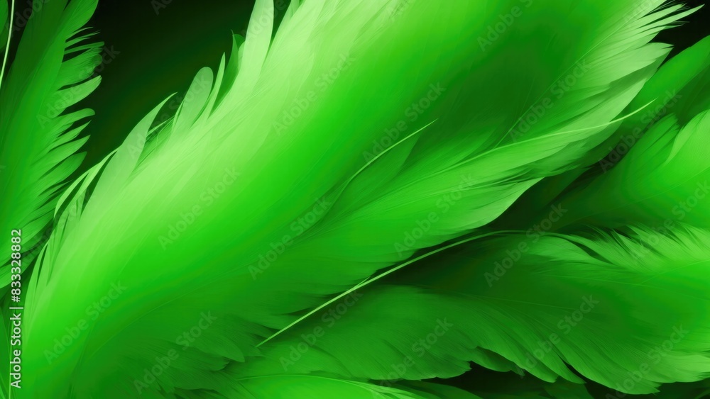 Obraz premium Stylish Green Soft Feathers Background