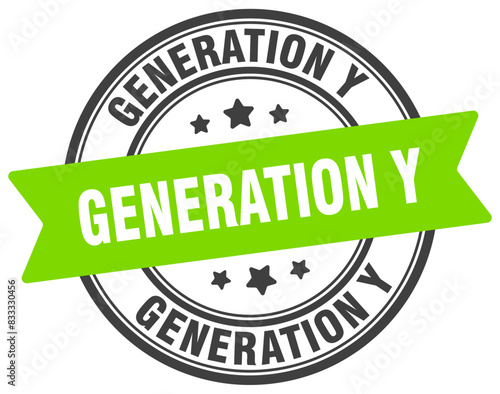generation y stamp. generation y label on transparent background. round sign