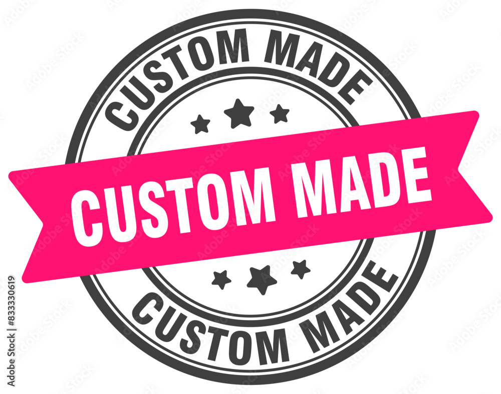 custom made stamp. custom made label on transparent background. round sign custom made stamp. custom made label on transparent background. round sign