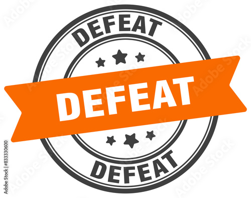 defeat stamp. defeat label on transparent background. round sign