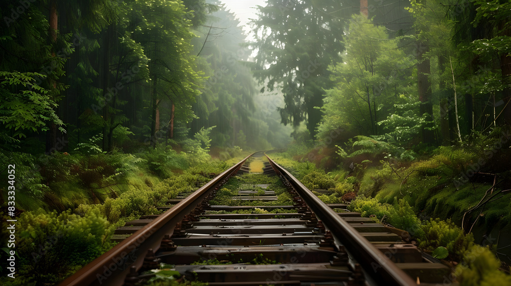 abandoned railway track in the forest abandoned railway track in the forest