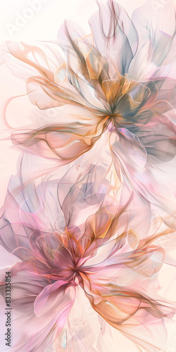Abstract Floral Serenity Wallpaper in pastel colors