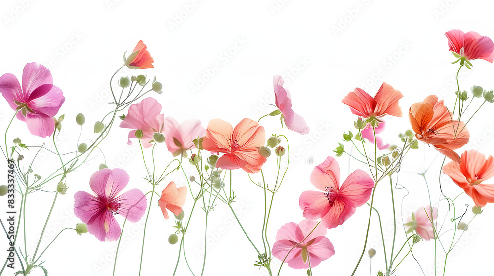 climbing flowers on white background climbing flowers on white background