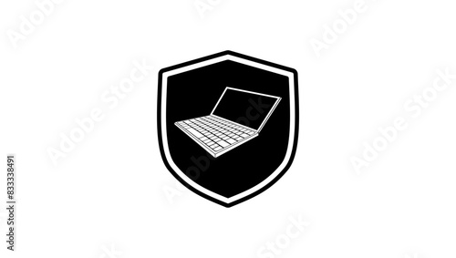 antivirus protection, black isolated silhouette