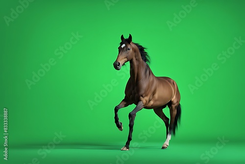 Horse on Green Screen Background