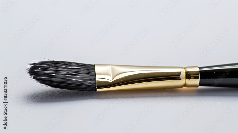 Dark, Soft Bristled Makeup Applicator Against White, Velvety Black Makeup Brush, Standing Out on a Blank Slate Dark, Soft Bristled Makeup Applicator Against White, Velvety Black Makeup Brush, Standing Out on a Blank Slate