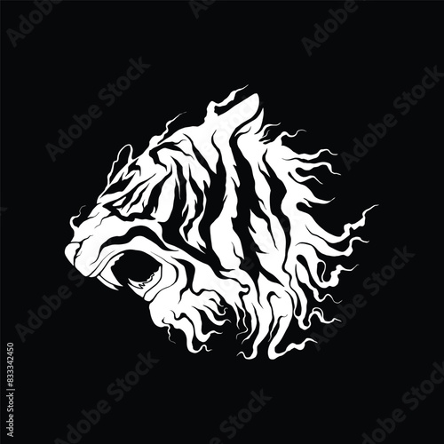 Beast tiger head illustration vector