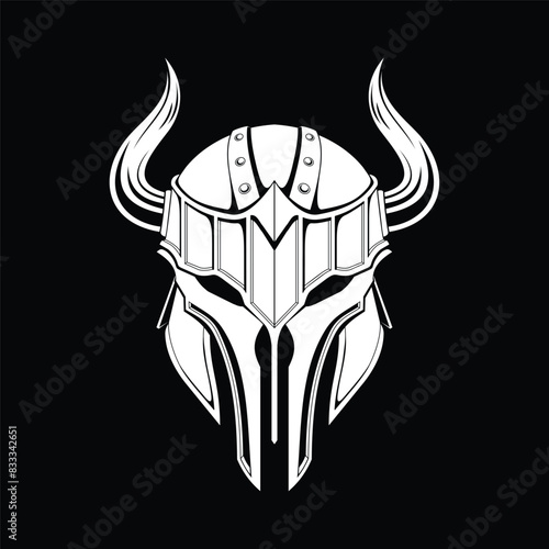 Elegant viking helmet illustration vector