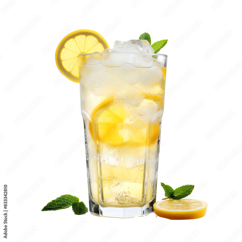 a glass of ice tea with lemon slices and mint leaves a glass of ice tea with lemon slices and mint leaves