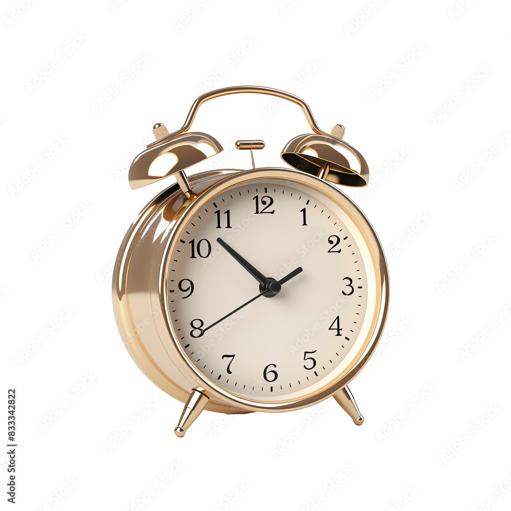 a gold alarm clock with bells a gold alarm clock with bells