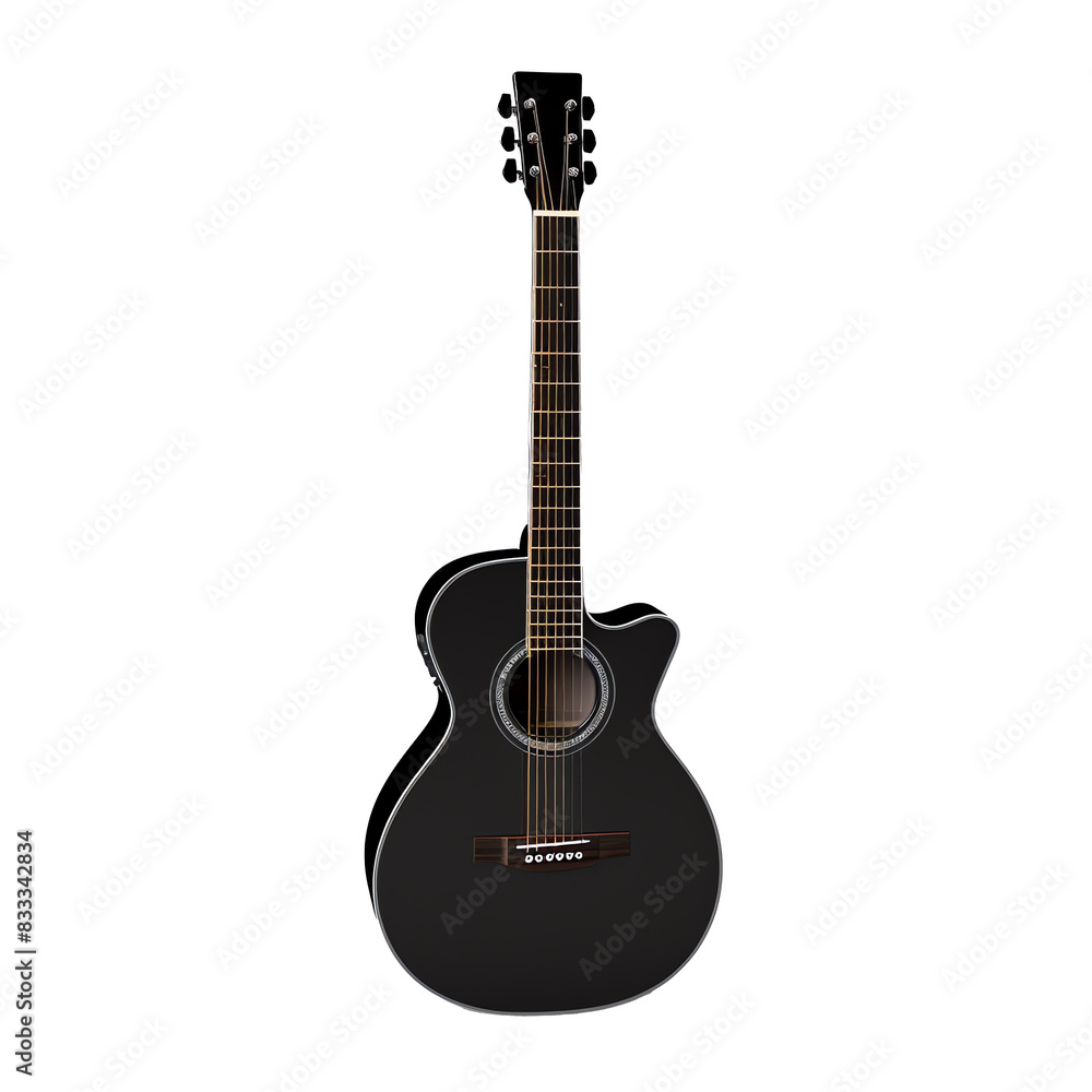 Obraz premium a black guitar on a white background