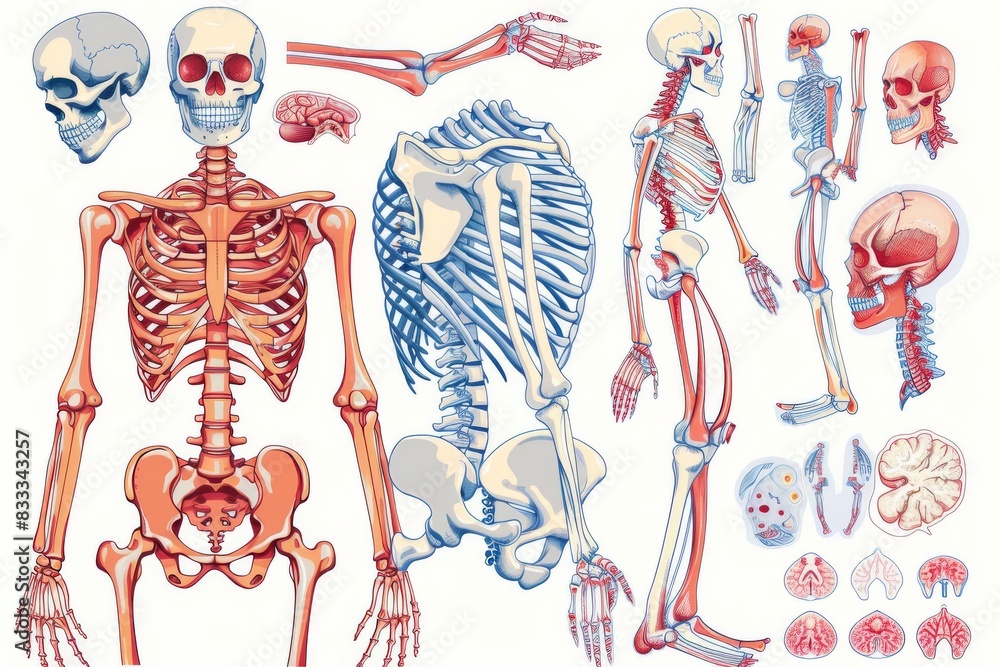 Diagram of common types of fractures and bone injuries Stock ...