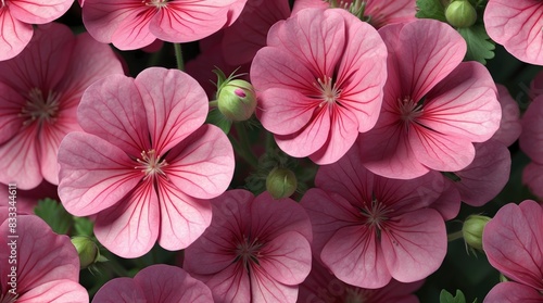 Wallpaper Mural Close-up of vibrant pink geranium blossoms showcasing their intricate petals and vivid color Torontodigital.ca