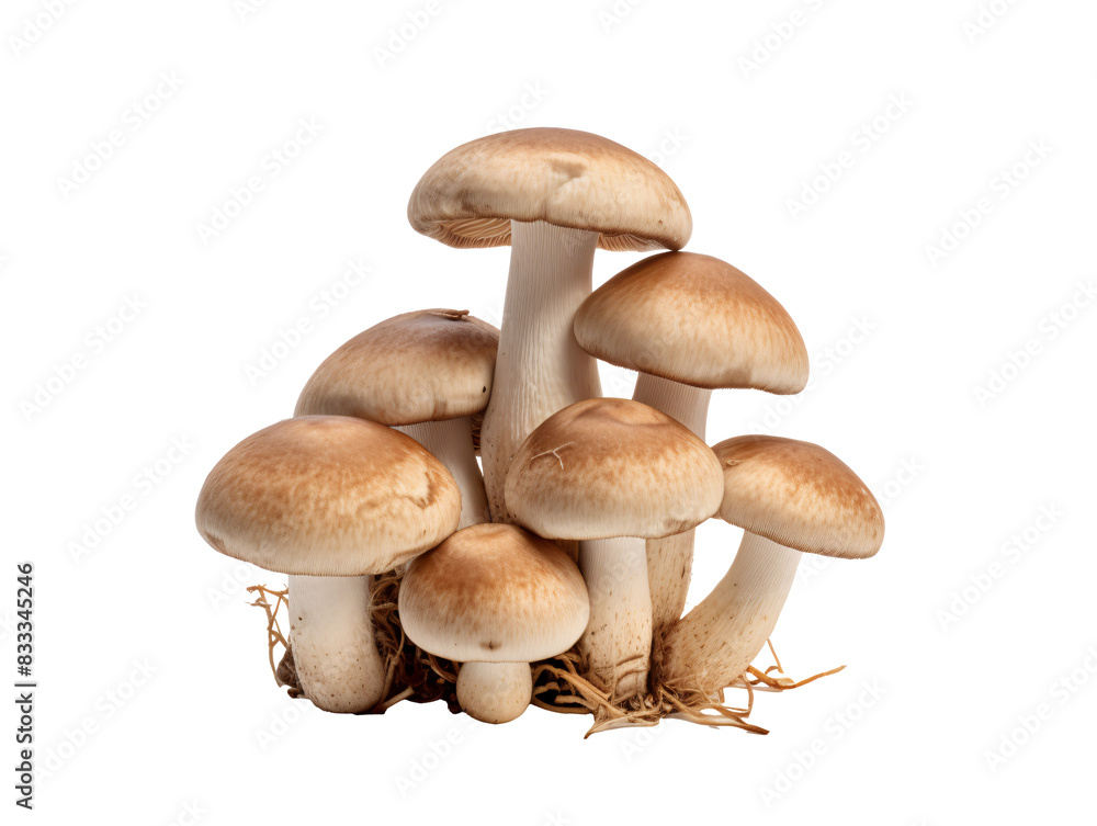 a group of mushrooms on a white background a group of mushrooms on a white background