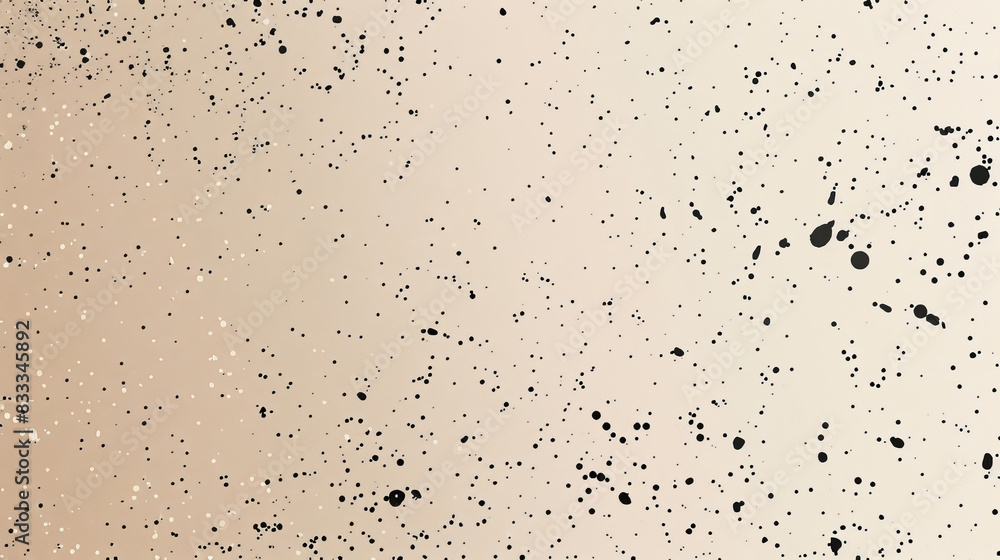 Minimalistic beige background with black ink splatters Minimalistic beige background with black ink splatters