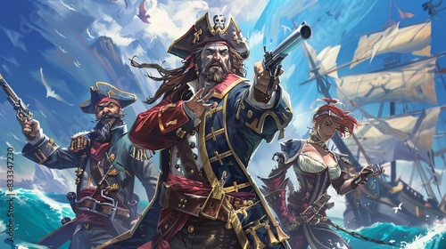 Join forces with friends and foes alike in a pirate-themed MOBA where teams of buccaneers clash in fierce battles for dominance over the seven seas. Choose from a diverse roster of pirate captains, photo