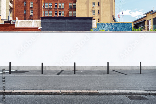 Canvas Print Street Outdoor Hoarding Poster City Mockup Template