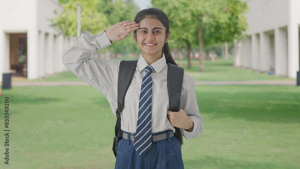 custom made wallpaper toronto digitalProud Indian school girl saluting to the camera