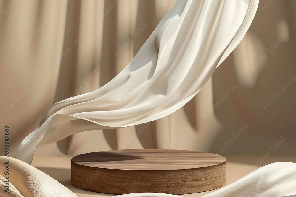 Drawing with a brown podium background for a 3D presentation. Generative Ai Drawing with a brown podium background for a 3D presentation. Generative Ai