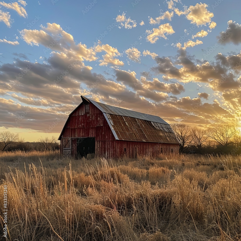 old barn in the field old barn in the field