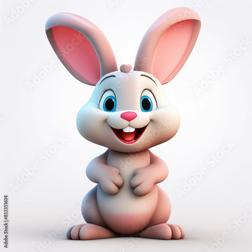 Cute cartoon 3d white rabbit