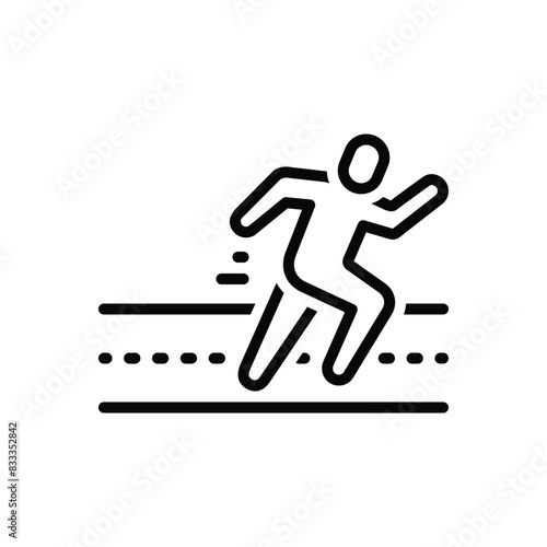 Black line icon for runner 