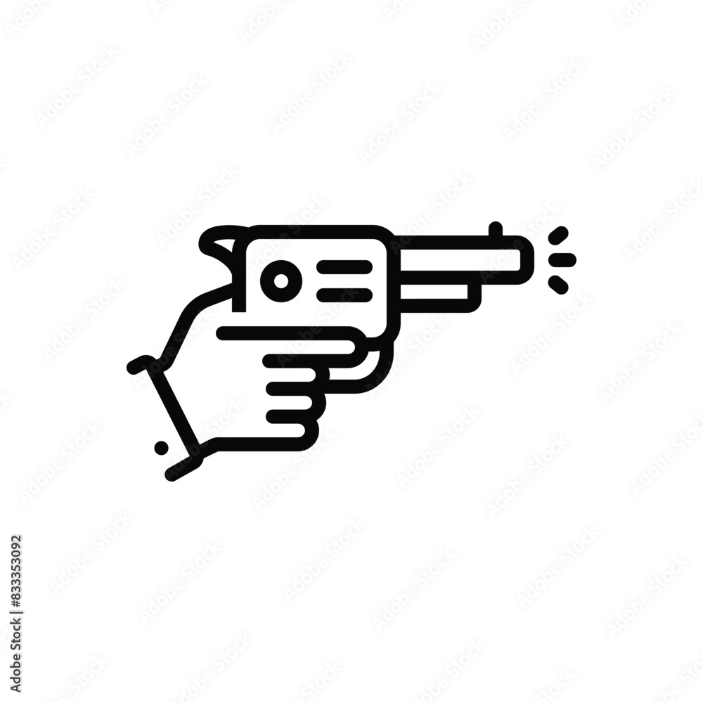 Black line icon for starting pistol Black line icon for starting pistol