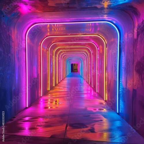 Vibrant Neon Tunnel