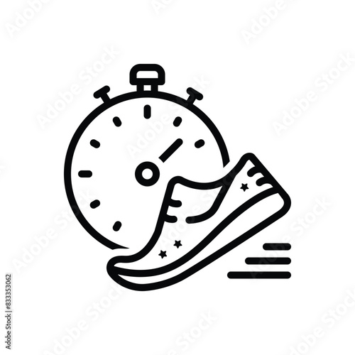 Black line icon for starting block 