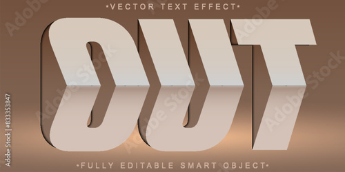 Calender Paper Cut Date Out Brown Cream Vector Fully Editable Smart Object Text Effect