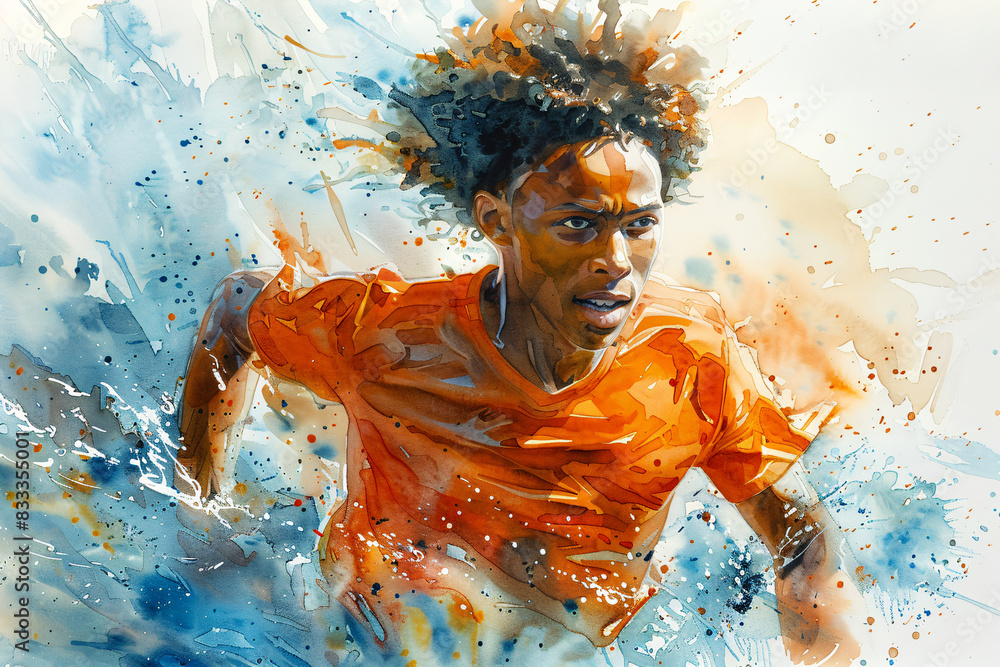 Athlete running with intense focus and dynamic motion, perfect for sports, competition, and high-energy themes in promotional and editorial use Athlete running with intense focus and dynamic motion, perfect for sports, competition, and high-energy themes in promotional and editorial use