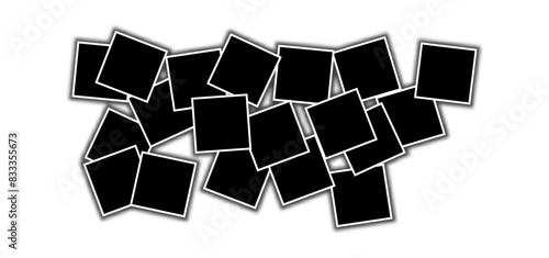 Photo frames. Blank photo collage template made of many parts.