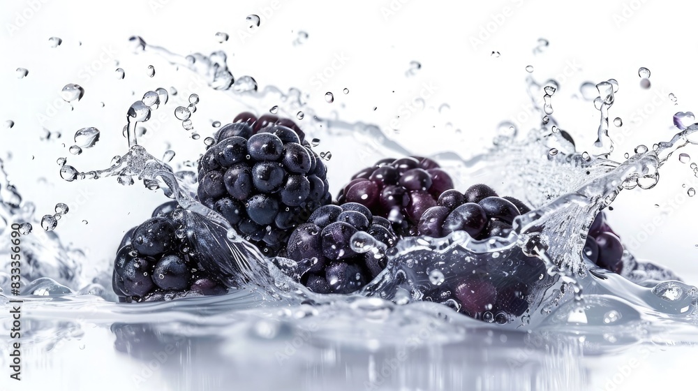 custom made wallpaper toronto digitalBlackberry and water splash isolated on white background 