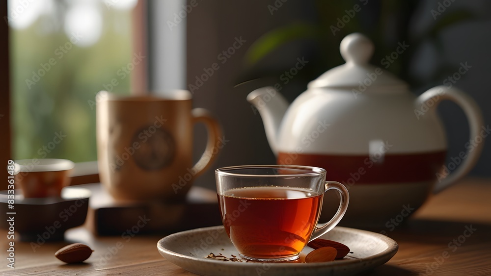 cup of tea with cinnamon and sugar, ai generated