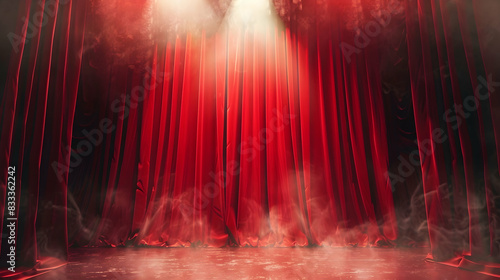 red curtain with spotlight realistic © Nabeel