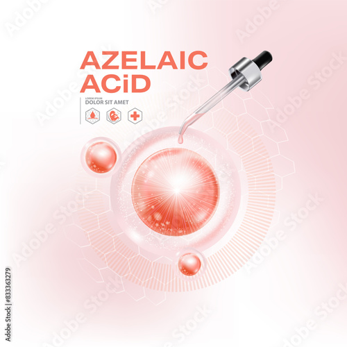 Azelaic Acid  concept design for Skin Care Cosmetic poster, banner design