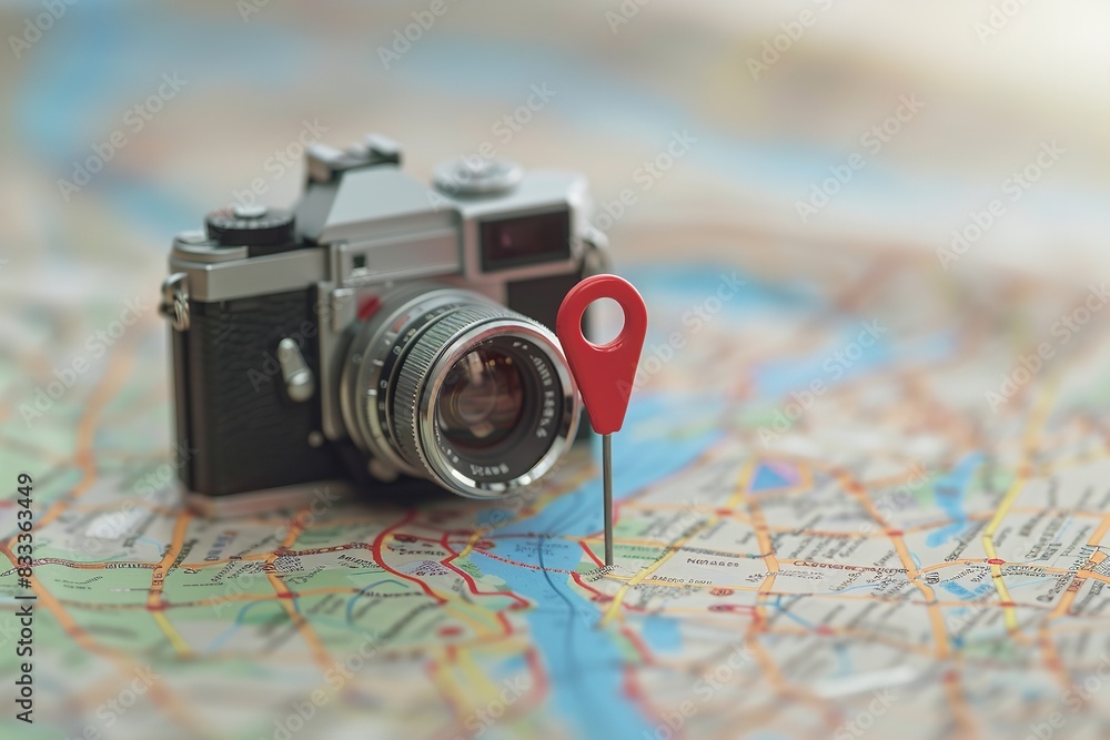 Notion of tourism Travel map of notable destinations throughout the ...