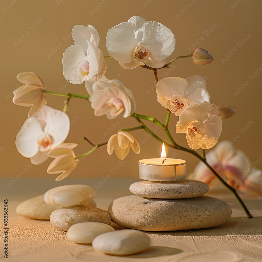 Tranquil Candle Still Life with Dry Flowers Tranquil Candle Still Life with Dry Flowers