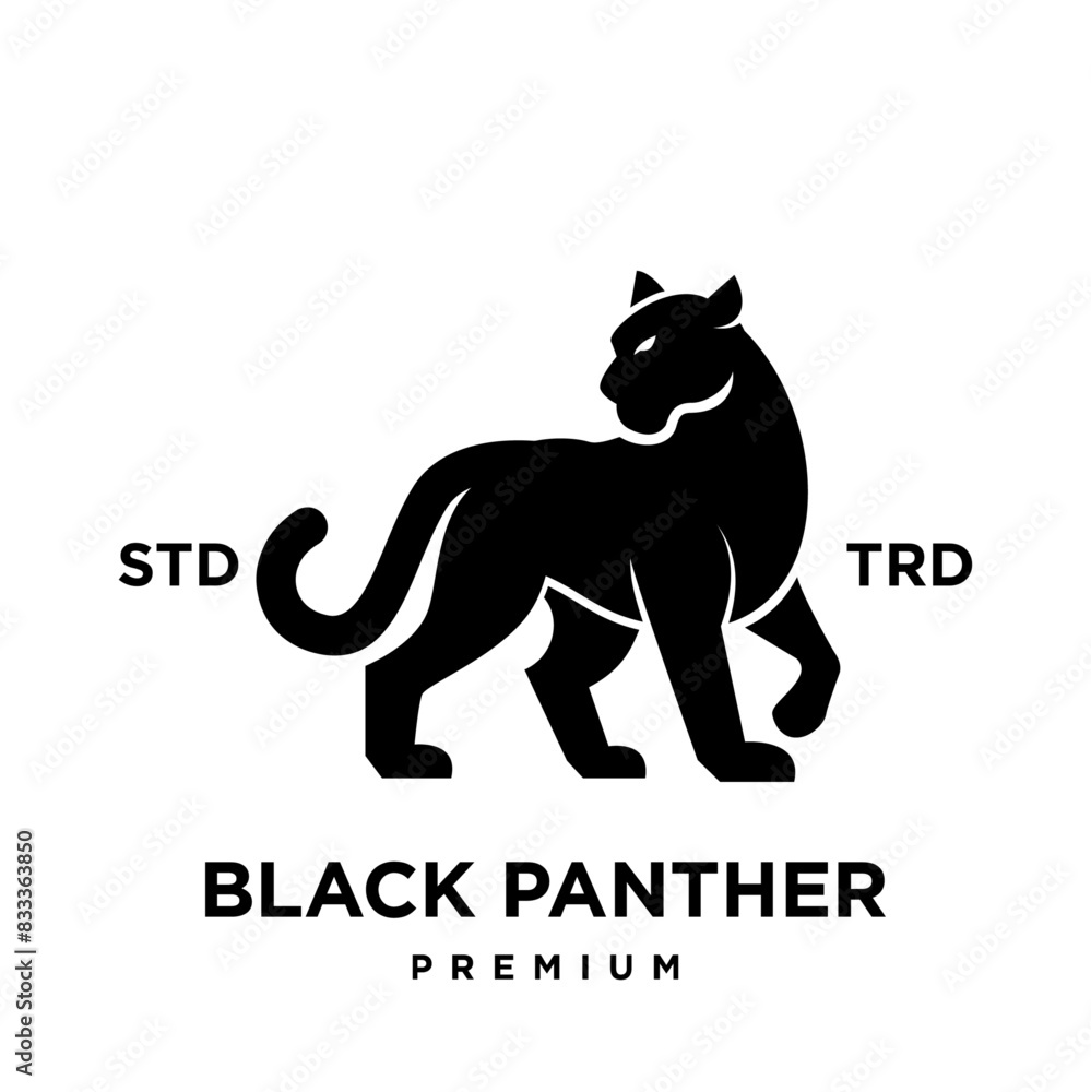 black phanter icon logo design vector illustration